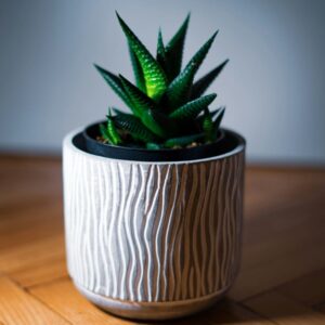 Geometric Ceramic Planter – Gray